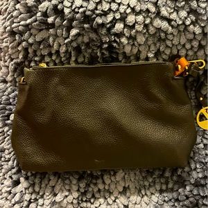 Valentina NWOT black pebbled multiple pocket convertible purse.